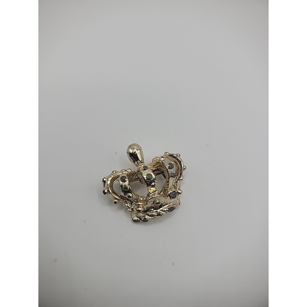 Vintage Brooch Pin Crown Gold Tone Queen Princess Jewelry Costume